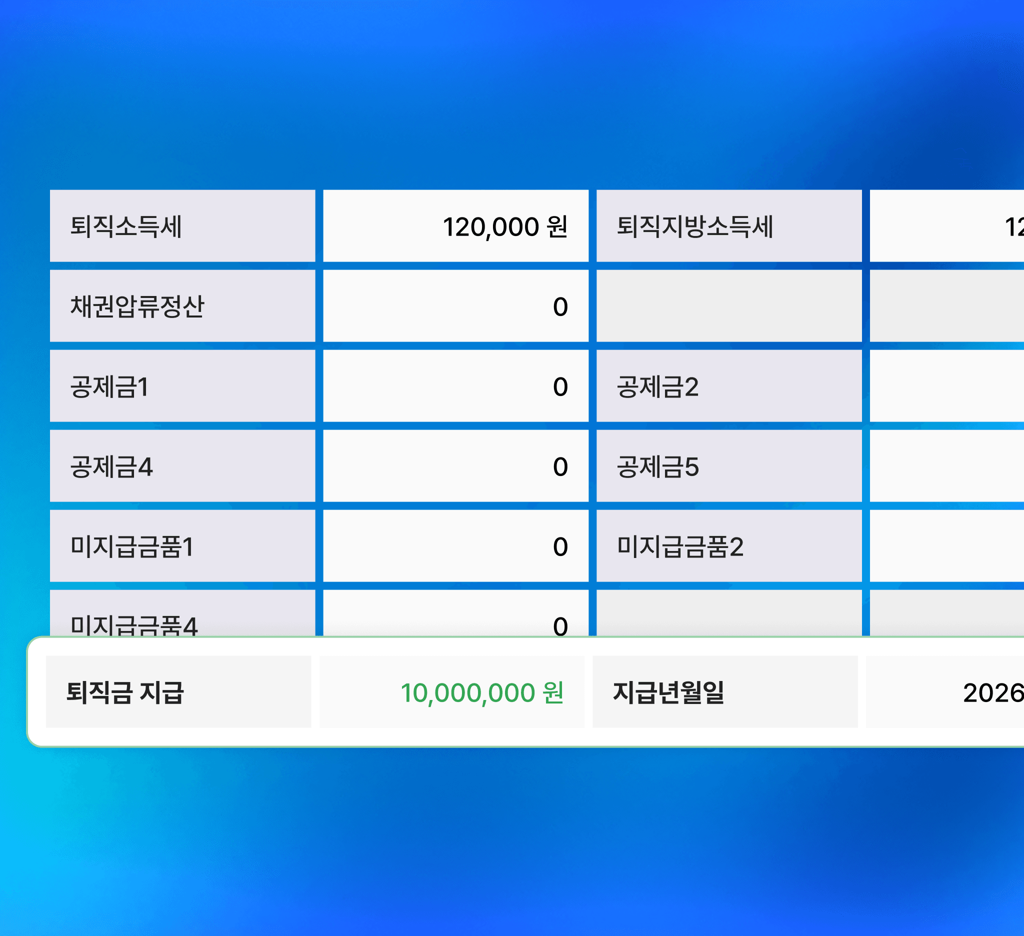 퇴직금 및 연금 관리